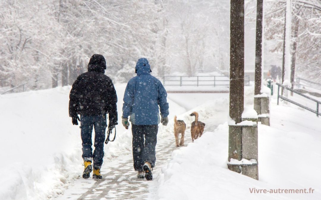 Marcher en hiver afin de rester actif malgré le froid